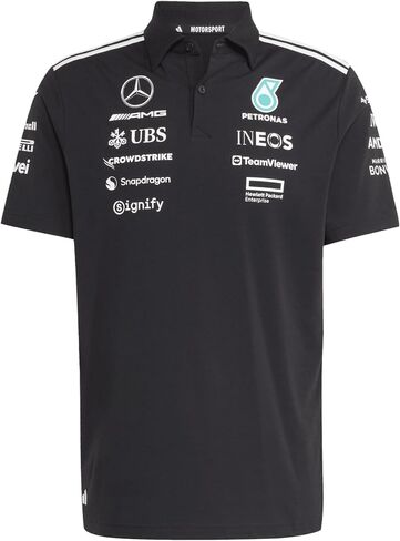 قميص بولو رجالي من adidas Mercedes Amg Petronas Formula One Team Polo أسود (عبوة من قطعة واحدة) in Kuwait