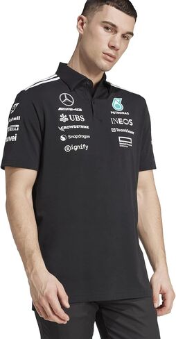 قميص بولو رجالي من adidas Mercedes Amg Petronas Formula One Team Polo أسود (عبوة من قطعة واحدة) in Kuwait