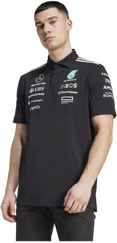 قميص بولو رجالي من adidas Mercedes Amg Petronas Formula One Team Polo أسود (عبوة من قطعة واحدة) in Kuwait
