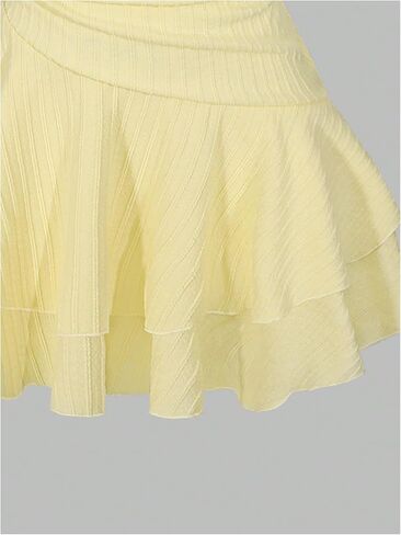 SHENHE Girl's Summer Vacation Dress Halter Neck Layered Ruffle Starfish Ruched Mini Sundress in Kuwait