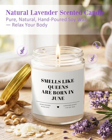 Birthday Gifts for Women,June Birthday Candle Gift for Mom Sister Best Friends June Bday Gifts Idea for Aunt Wife,30th 40th 50th 60th Queen Present for Female Girls in Saudi Arabia