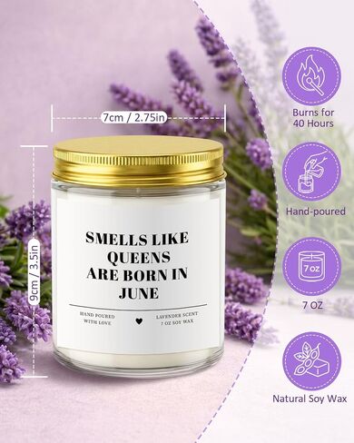 Birthday Gifts for Women,June Birthday Candle Gift for Mom Sister Best Friends June Bday Gifts Idea for Aunt Wife,30th 40th 50th 60th Queen Present for Female Girls in Saudi Arabia