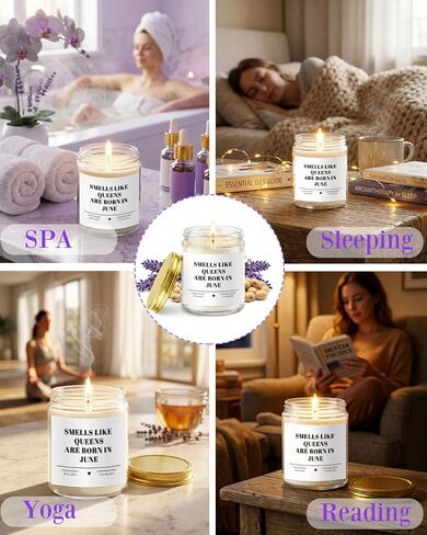 Birthday Gifts for Women,June Birthday Candle Gift for Mom Sister Best Friends June Bday Gifts Idea for Aunt Wife,30th 40th 50th 60th Queen Present for Female Girls in Saudi Arabia