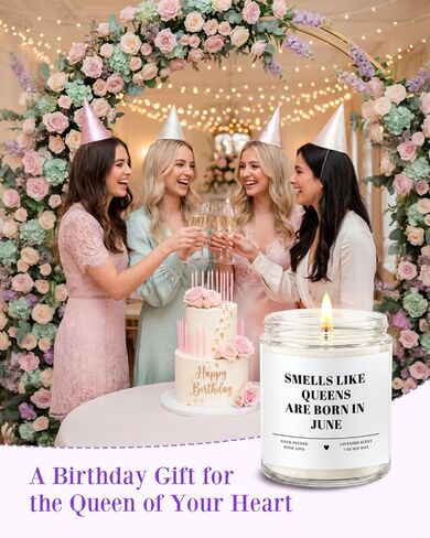 Birthday Gifts for Women,June Birthday Candle Gift for Mom Sister Best Friends June Bday Gifts Idea for Aunt Wife,30th 40th 50th 60th Queen Present for Female Girls in Saudi Arabia