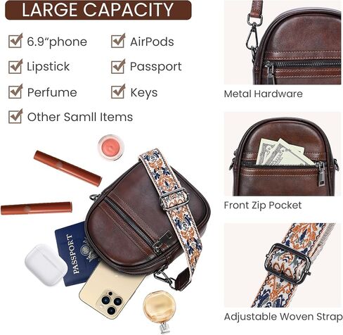 HESHE Small Crossbody Bags for Women RFID Blocking Cell Phone Purse Anti-Theft Travel Bag Satchel Purses Shoulder Handbags in Saudi Arabia