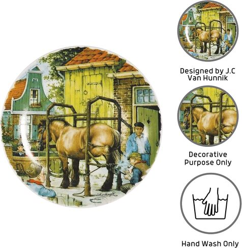 Essence of Europe Gifts Collectible J.C Van Hunnik Plates Children and Blacksmith Blue in Kuwait