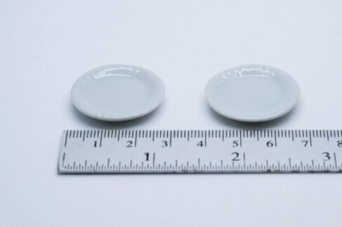 10 pcs White Ceramic Mini Plates & Bowls – Decorative Display Set No.11 in Kuwait