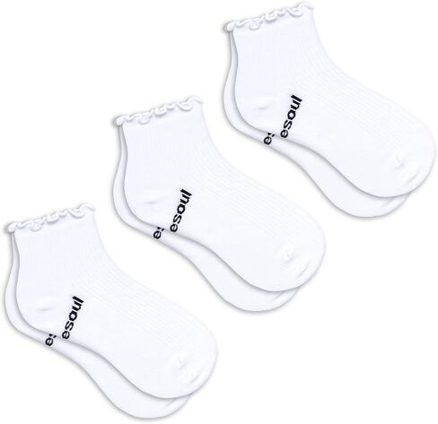 doublesoul Men & Women 3 Pack Solid Ruffle Quarter Socks, Organic Cotton in Saudi Arabia