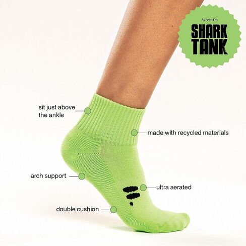 doublesoul Men & Women 3 Pack Solid Ruffle Quarter Socks, Organic Cotton in Saudi Arabia