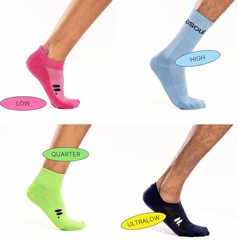 doublesoul Men & Women 3 Pack Solid Ruffle Quarter Socks, Organic Cotton in Saudi Arabia