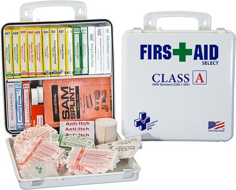 Certified Safety Mfg Class A 21 Plus BBP - 158pc USA-Made ANSI & OSHA Compliant First Aid Kit w/Bloodborne Pathogen Protection - Bloodborne Pathogen Kit for Businesses (Plastic Case) in Saudi Arabia