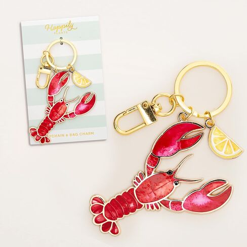 Lobster & Lemon Bag Charm & Keychain, Maine Beach Lobster Gifts in Kuwait