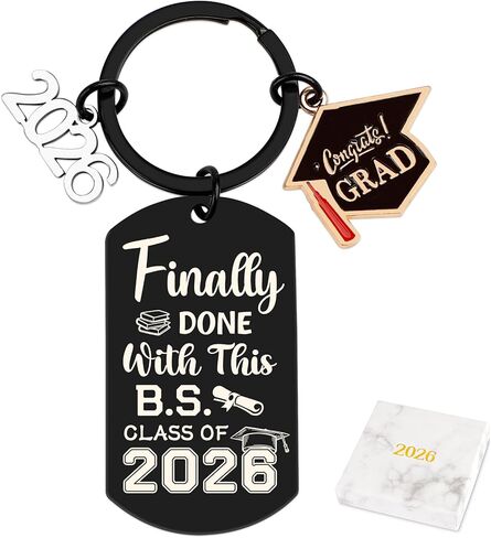 CDLong Class of 2026 Graduation Gifts, Black Senior 2026 Graduation Keychain for Graduate, 2026 Graduation Decorations for University College High School Student in Saudi Arabia
