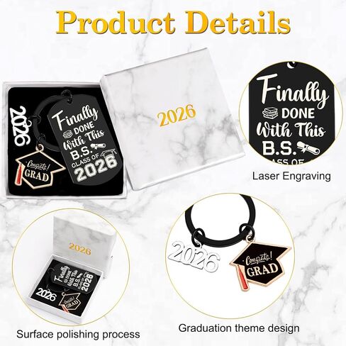 CDLong Class of 2026 Graduation Gifts, Black Senior 2026 Graduation Keychain for Graduate, 2026 Graduation Decorations for University College High School Student in Saudi Arabia