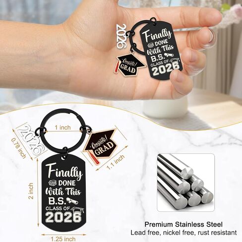 CDLong Class of 2026 Graduation Gifts, Black Senior 2026 Graduation Keychain for Graduate, 2026 Graduation Decorations for University College High School Student in Saudi Arabia
