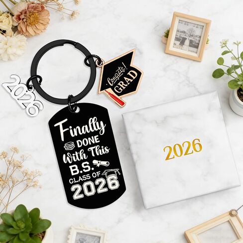 CDLong Class of 2026 Graduation Gifts, Black Senior 2026 Graduation Keychain for Graduate, 2026 Graduation Decorations for University College High School Student in Saudi Arabia