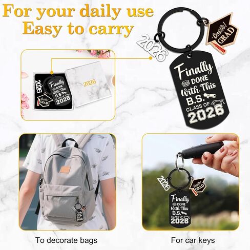 CDLong Class of 2026 Graduation Gifts, Black Senior 2026 Graduation Keychain for Graduate, 2026 Graduation Decorations for University College High School Student in Saudi Arabia