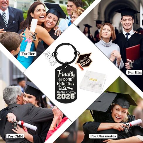 CDLong Class of 2026 Graduation Gifts, Black Senior 2026 Graduation Keychain for Graduate, 2026 Graduation Decorations for University College High School Student in Saudi Arabia