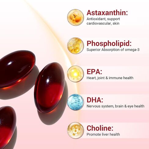 Antarctic Krill Oil 1200 mg per Serving, 120 Quick Release Softgels with Omega-3 EPA DHA, Astaxanthin & Phospholipids, Mercury Free, No Fishy Aftertaste for Heart, Joint & Brain Health in Kuwait
