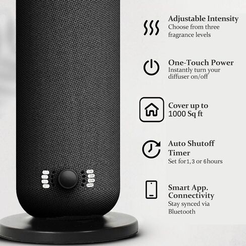 Smart Waterless Essential Oil Diffuser, Scent Air Machine for Home, Aromatherapy Scent Diffuser with Roy Tranquility Oil, Covers Up to 1000 Sq.Ft, Quiet Cold-Air Tech Machine for Hotel, Spa (Black) in Saudi Arabia