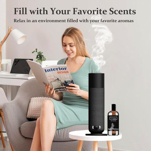 Smart Waterless Essential Oil Diffuser, Scent Air Machine for Home, Aromatherapy Scent Diffuser with Roy Tranquility Oil, Covers Up to 1000 Sq.Ft, Quiet Cold-Air Tech Machine for Hotel, Spa (Black) in Saudi Arabia