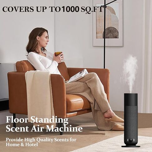 Smart Waterless Essential Oil Diffuser, Scent Air Machine for Home, Aromatherapy Scent Diffuser with Roy Tranquility Oil, Covers Up to 1000 Sq.Ft, Quiet Cold-Air Tech Machine for Hotel, Spa (Black) in Saudi Arabia