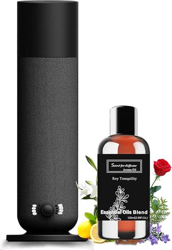 Smart Waterless Essential Oil Diffuser, Scent Air Machine for Home, Aromatherapy Scent Diffuser with Roy Tranquility Oil, Covers Up to 1000 Sq.Ft, Quiet Cold-Air Tech Machine for Hotel, Spa (Black) in Saudi Arabia