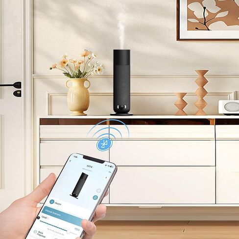 Smart Waterless Essential Oil Diffuser, Scent Air Machine for Home, Aromatherapy Scent Diffuser with Roy Tranquility Oil, Covers Up to 1000 Sq.Ft, Quiet Cold-Air Tech Machine for Hotel, Spa (Black) in Saudi Arabia