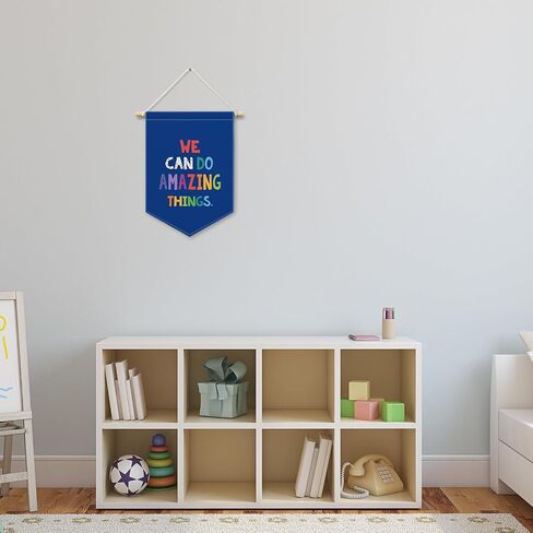 We Can Do Amazing Things Banner Canvas, Classroom Blue Boys Kids Room Decor, Inspirational Pennant Flag Sign Hanging, Nursery Wall Art Gifts for Toddler Room Preschool Homeschool 11x15in in Saudi Arabia