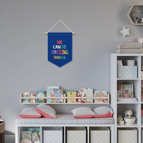 We Can Do Amazing Things Banner Canvas, Classroom Blue Boys Kids Room Decor, Inspirational Pennant Flag Sign Hanging, Nursery Wall Art Gifts for Toddler Room Preschool Homeschool 11x15in in Saudi Arabia