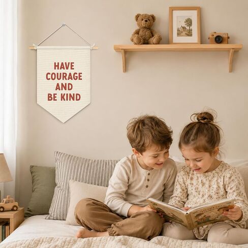 Classroom Motivational Have Courage and Be Kind Wall Hanging Pennant Flag Banner, Inspirational Wall Decor for Kids Toddler Nursery Bedroom Playroom 15x11 Inch in Saudi Arabia