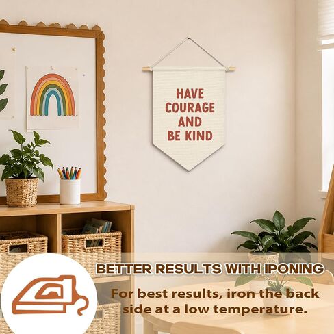 Classroom Motivational Have Courage and Be Kind Wall Hanging Pennant Flag Banner, Inspirational Wall Decor for Kids Toddler Nursery Bedroom Playroom 15x11 Inch in Saudi Arabia