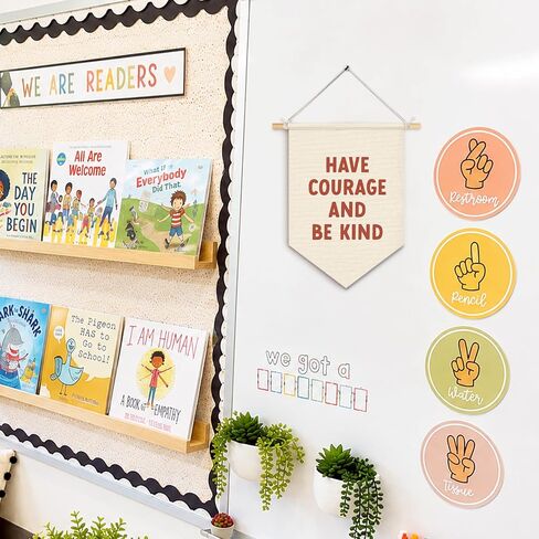 Classroom Motivational Have Courage and Be Kind Wall Hanging Pennant Flag Banner, Inspirational Wall Decor for Kids Toddler Nursery Bedroom Playroom 15x11 Inch in Saudi Arabia