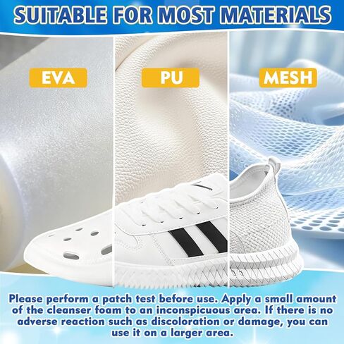 White Shoe Cleaner Kit, Sneaker Cleaner Kit with Brush and Towel, Shoe Cleaning Form for White Shoes, Leather, Boots, Canvas Shoes (6.76 fl oz) in Saudi Arabia