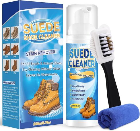 Bondtech Suede Shoe Cleaner Kit, Nubuck & Suede Cleaner with Brush & Towel, Foam Removes Dirt and Stains from Shoes, Boots in Kuwait