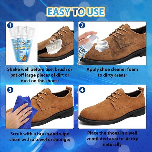 Bondtech Suede Shoe Cleaner Kit, Nubuck & Suede Cleaner with Brush & Towel, Foam Removes Dirt and Stains from Shoes, Boots in Kuwait