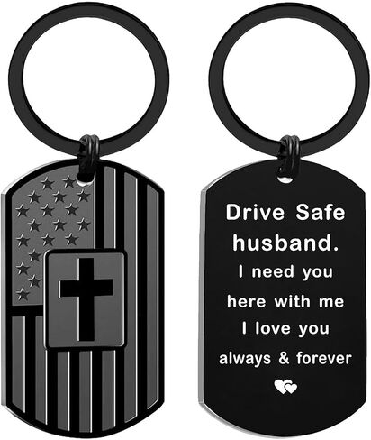 Father's Day Husband - Gifts for Husband Birthday Christmas Valentines Day Keychain from Wife in Saudi Arabia