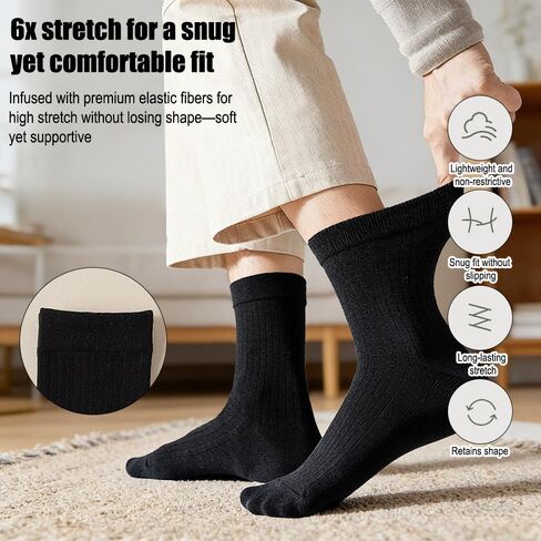 12 Pairs 100% Cotton Crew Socks for Men Women - Breathable Soft Casual Daily Wear Socks, Moisture Wicking Comfortable Ankle Socks for Sports Work, Black in Kuwait