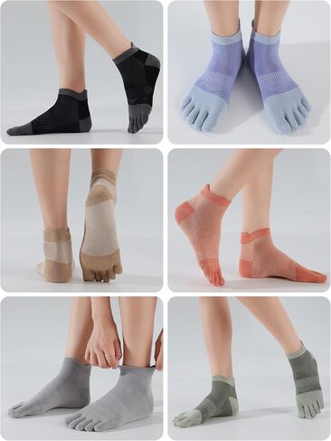 Forony Toe Socks Five Finger Socks Ankle Athletic Running Socks Cotton,Size 5-10 Men and Women in Saudi Arabia