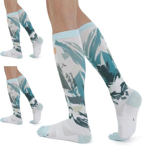 Compression Toe Socks for Men and Women Athletic Running Knee High Five Finger Socks in Saudi Arabia