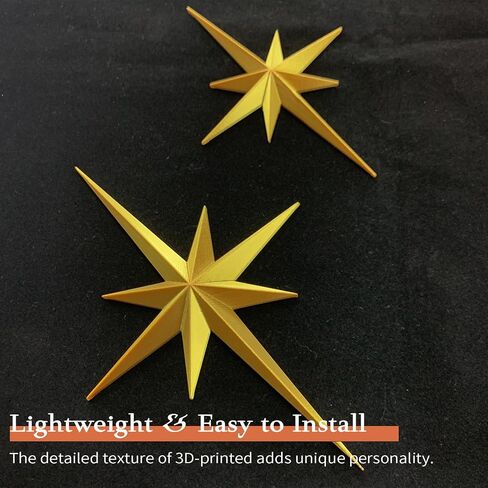 MidModArt Mid Century Modern 3D Star Wall Art,Gold Retro Starburst Sculptures,Vintage Celestial Home Decor, Gold Starburst 7PCS in Kuwait