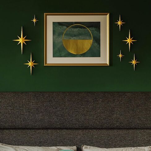 MidModArt Mid Century Modern 3D Star Wall Art,Gold Retro Starburst Sculptures,Vintage Celestial Home Decor, Gold Starburst 7PCS in Kuwait