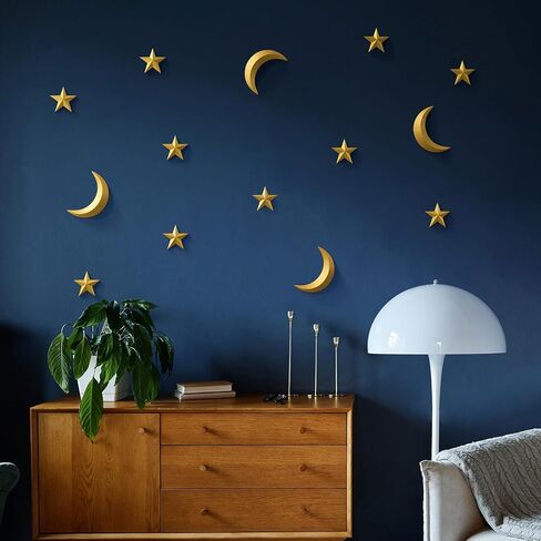 MidModArt Mid Century Modern 3D Star Wall Art,Gold Retro Starburst Sculptures,Vintage Celestial Home Decor, Gold Starburst 7PCS in Kuwait