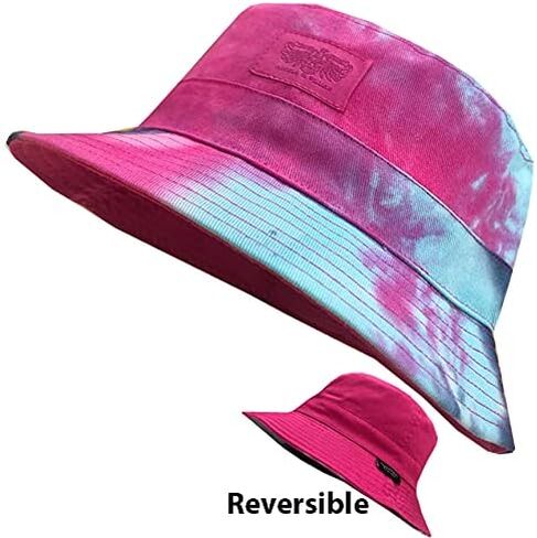 Unisex 100% Cotton Packable Reversible Tie Dye Bucket Sun Hat in Saudi Arabia