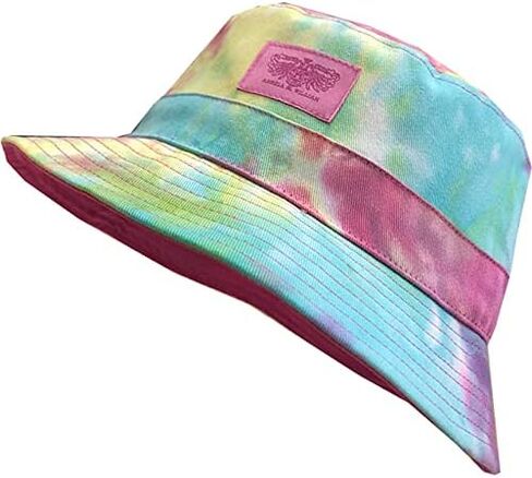 Unisex 100% Cotton Packable Reversible Tie Dye Bucket Sun Hat in Saudi Arabia