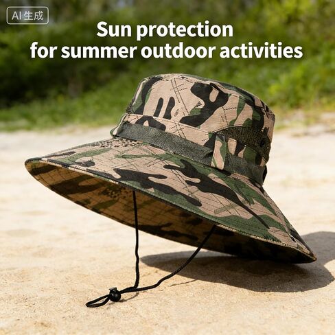 Summer-Camo-Sun-Hats for Men Women Sun Protection Bucket Hat Outdoor Fishing Gardening Hiking Hunting Hat in Kuwait