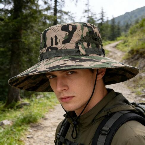 Summer-Camo-Sun-Hats for Men Women Sun Protection Bucket Hat Outdoor Fishing Gardening Hiking Hunting Hat in Kuwait