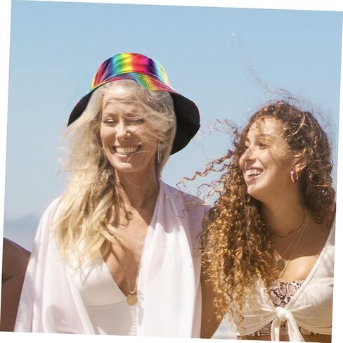 Unomor Rainbow Pattern Bucket Hat Lightweight Sun Protection Fisherman Cap for Men and Women Comfortable Summer Beach Hat for Outdoor Activities Fishing Hiking Camping Travel in Kuwait