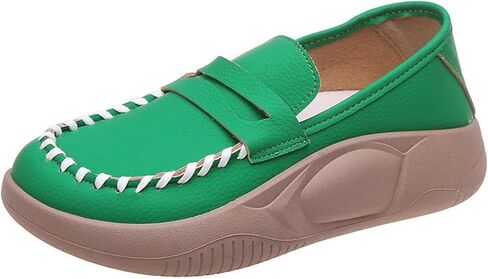 Women's Low Top Thick Sole Non Slip Sneakers Casual Fashion Walking Shoes,Soft Soled Corrective Lofers Shoes in Saudi Arabia