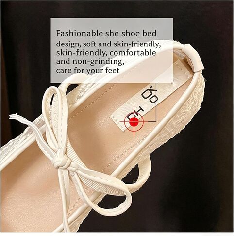 2026 New Women's Embroidery Lace Mesh Ballet Flats, White Mesh Ballet Flats for Women in Kuwait
